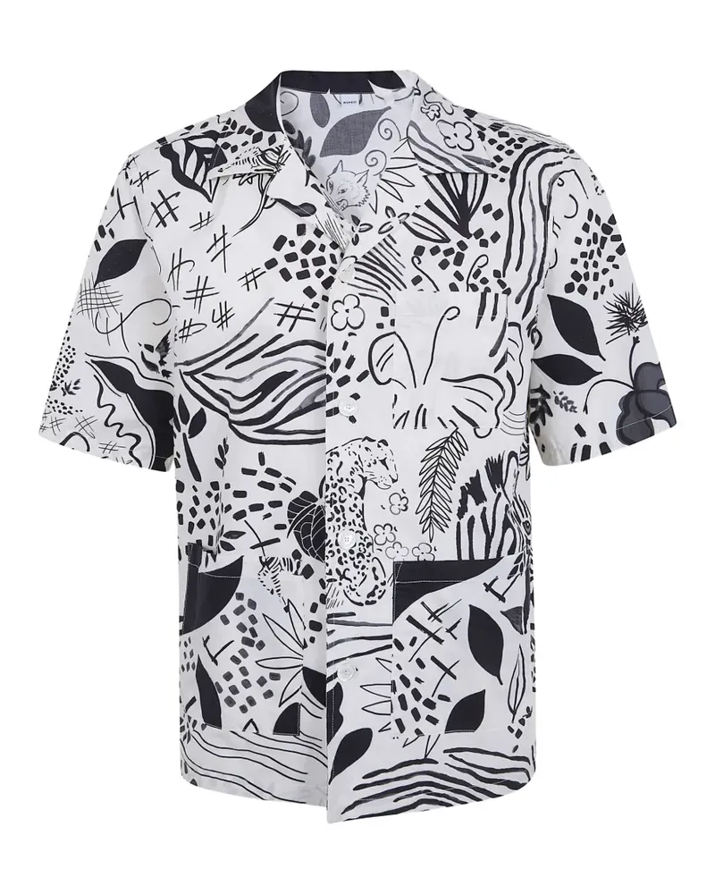 ASPESI animal-print cotton short-sleeve shirt - Weiß Weiß