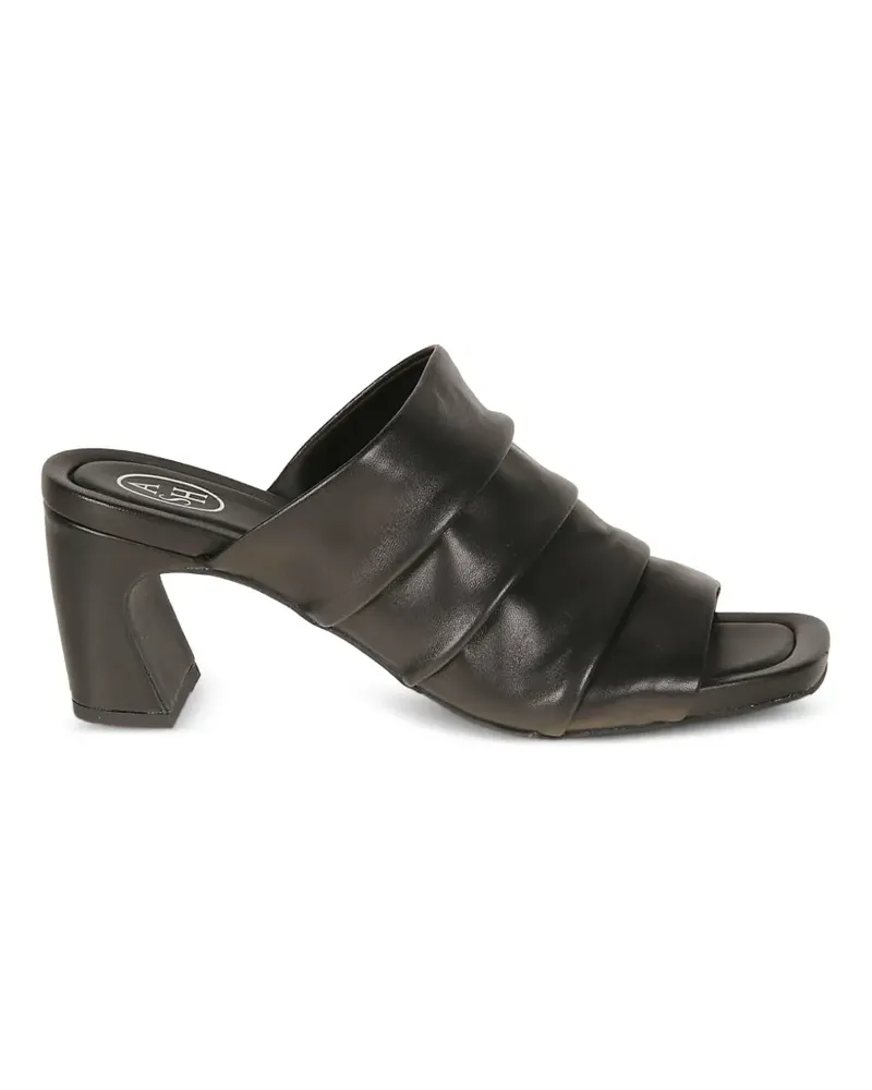 ash ruched leather mules - Schwarz Schwarz