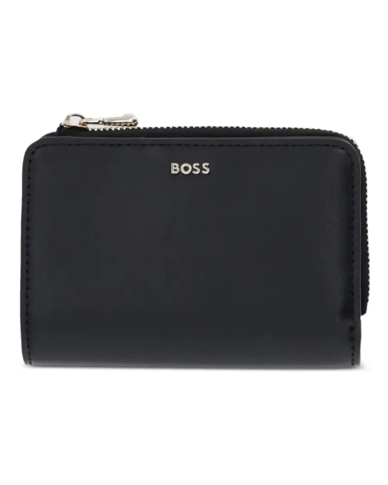 HUGO BOSS logo-lettering zipped wallet - Schwarz Schwarz