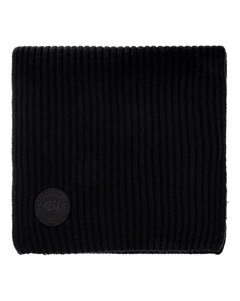 Canada Goose ribbed logo-patch scarf - Schwarz Schwarz