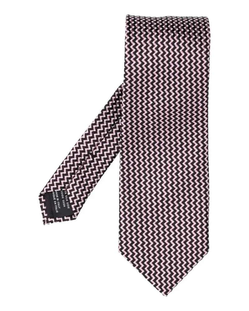 Tom Ford Krawatte mit Zickzackmuster - Rosa Rosa
