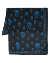 Alexander McQueen Seidenschal mit Totenkopf-Print Schwarz