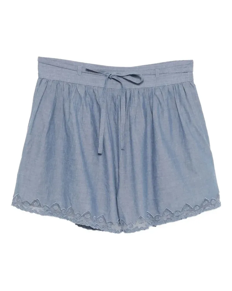 Ulla Johnson Elowen lace-trimmed gathered shorts - Blau Blau