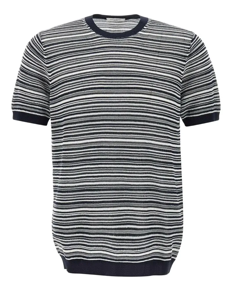 Paolo Pecora Milano Zweifarbiges T-Shirt - Schwarz Schwarz