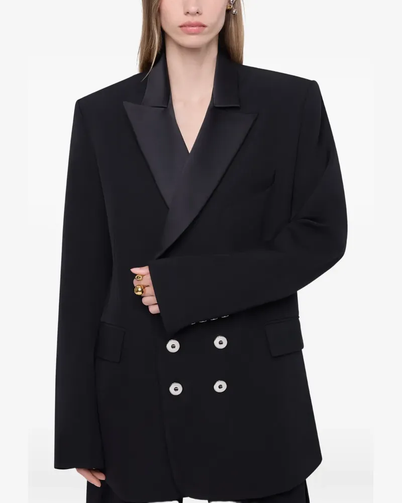 Paco Rabanne tailored blazer jacket in black wool - Schwarz Schwarz