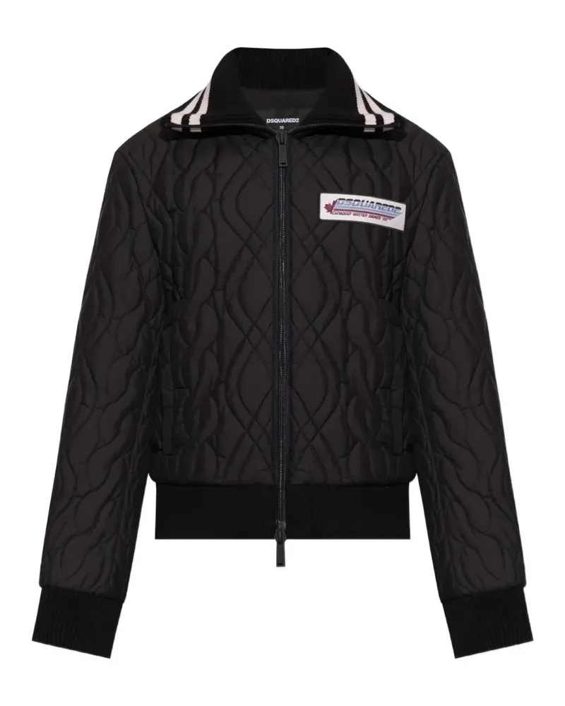Dsquared2 logo-patch quilted jacket - Schwarz Schwarz