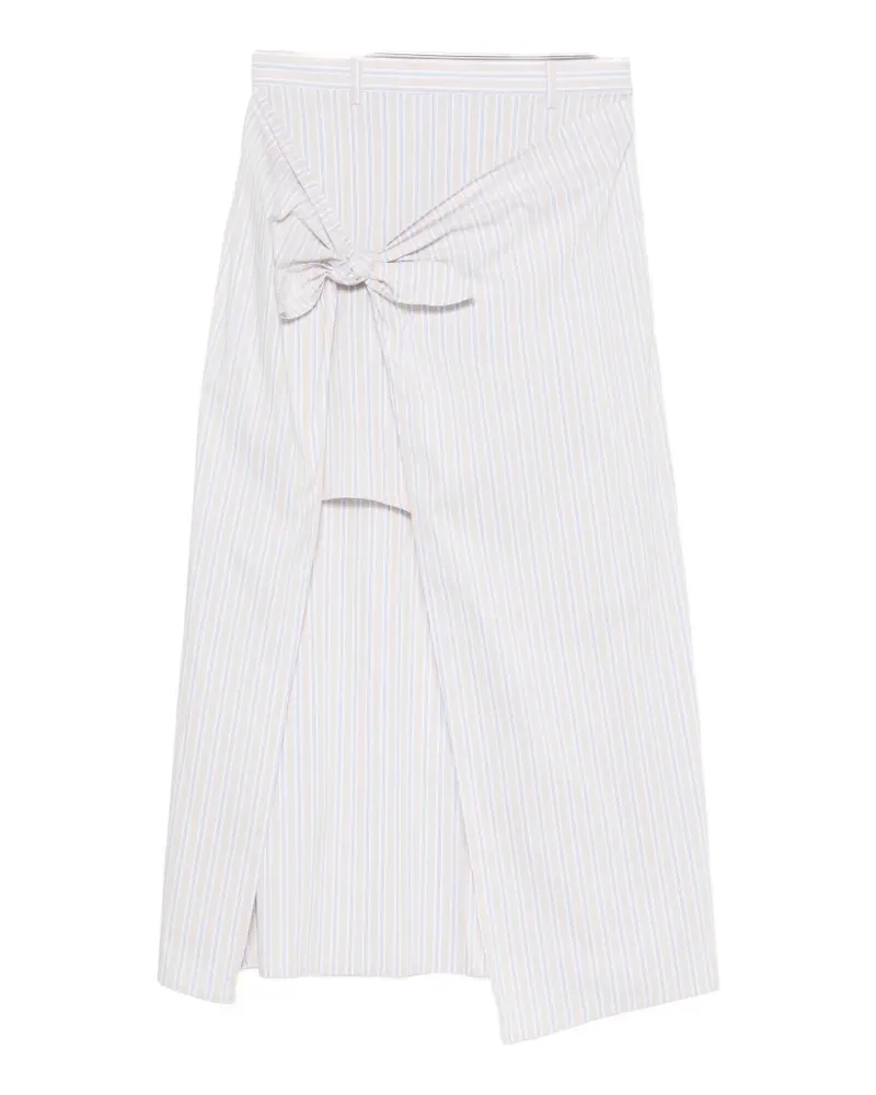 Isabelle Blanche striped knot-detail skirt - Nude Nude