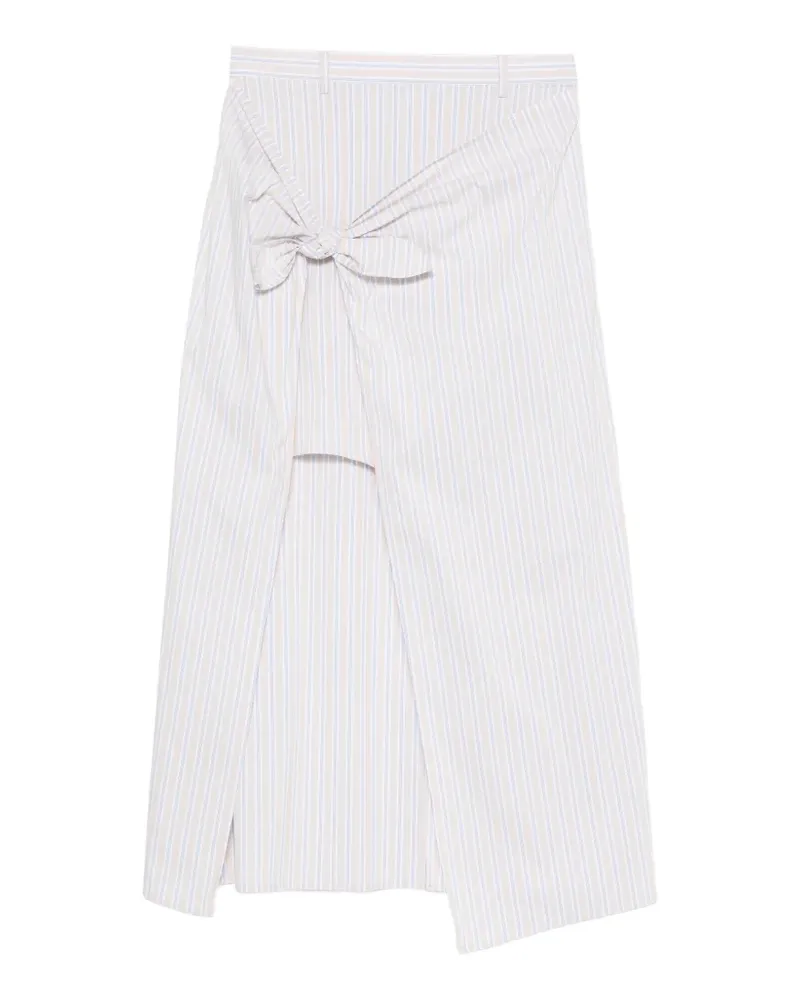 Isabelle Blanche striped knot-detail skirt - Nude Nude