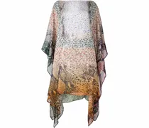 Seidenbluse mit Animal-Print - Weiß