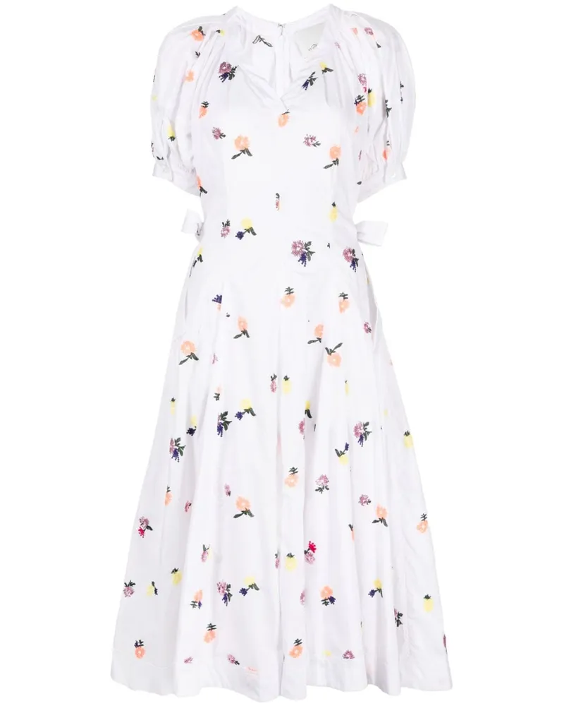 3.1 phillip lim Kleid mit Blumenstickerei Weiß