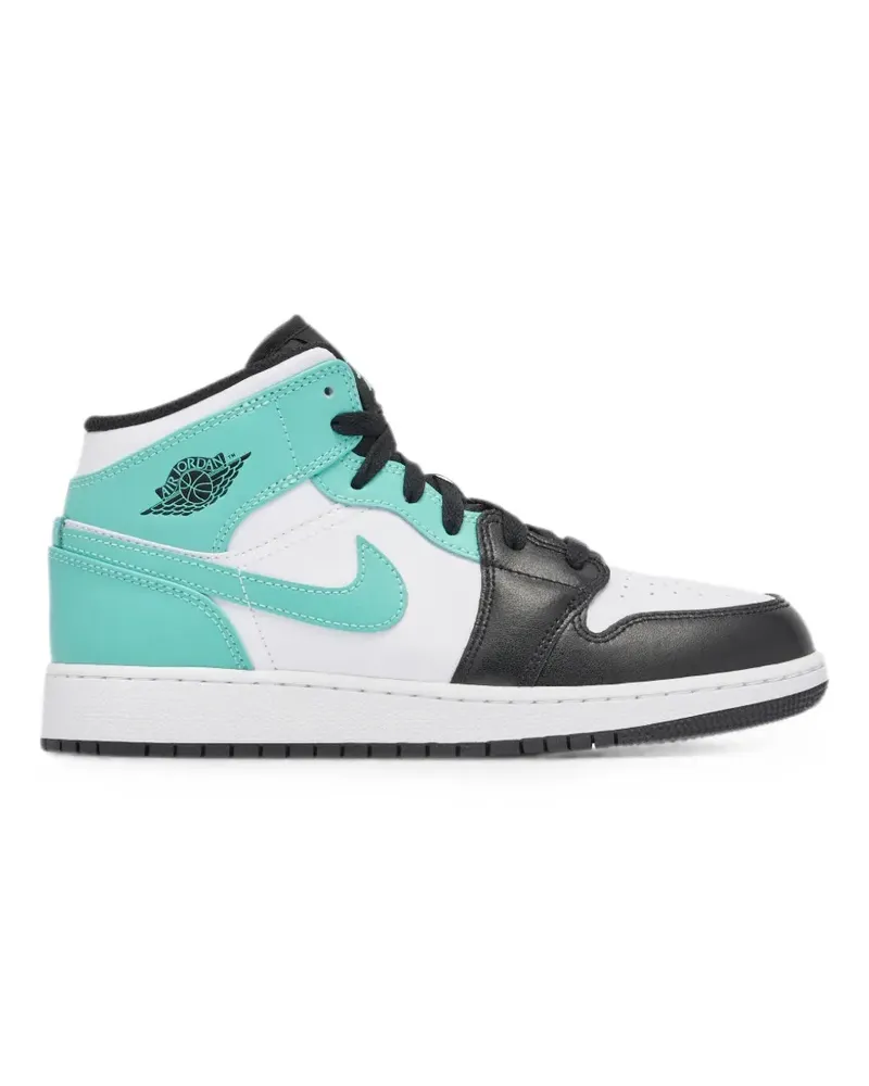 Jordan 1 Mid Tropical Twist Igloo leather high-top sneakers - Weiß Weiß