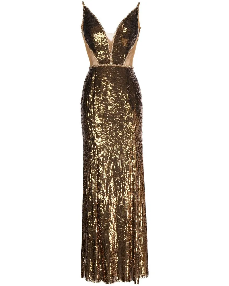 Jenny Packham Amara Abendkleid mit Pailletten Gold