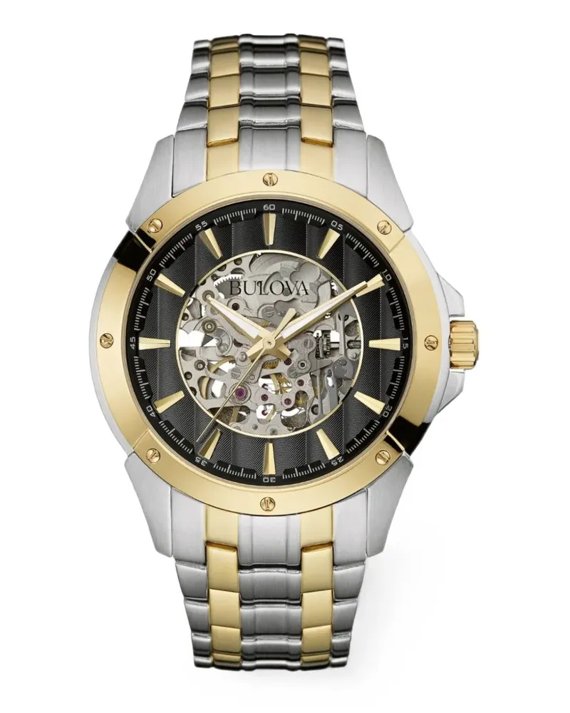 BULOVA Classic Armbanduhr mit Skelett-Zifferblatt 43mm - Schwarz Schwarz