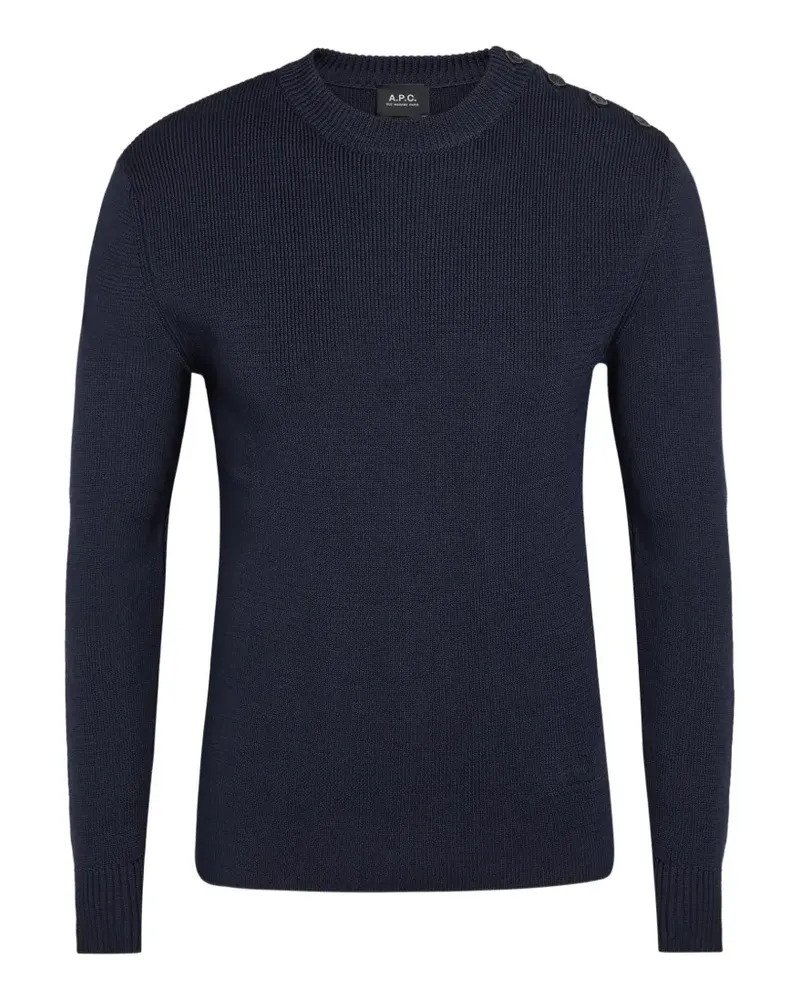 A.P.C. Marin button-detail ribbed sweater - Blau Blau