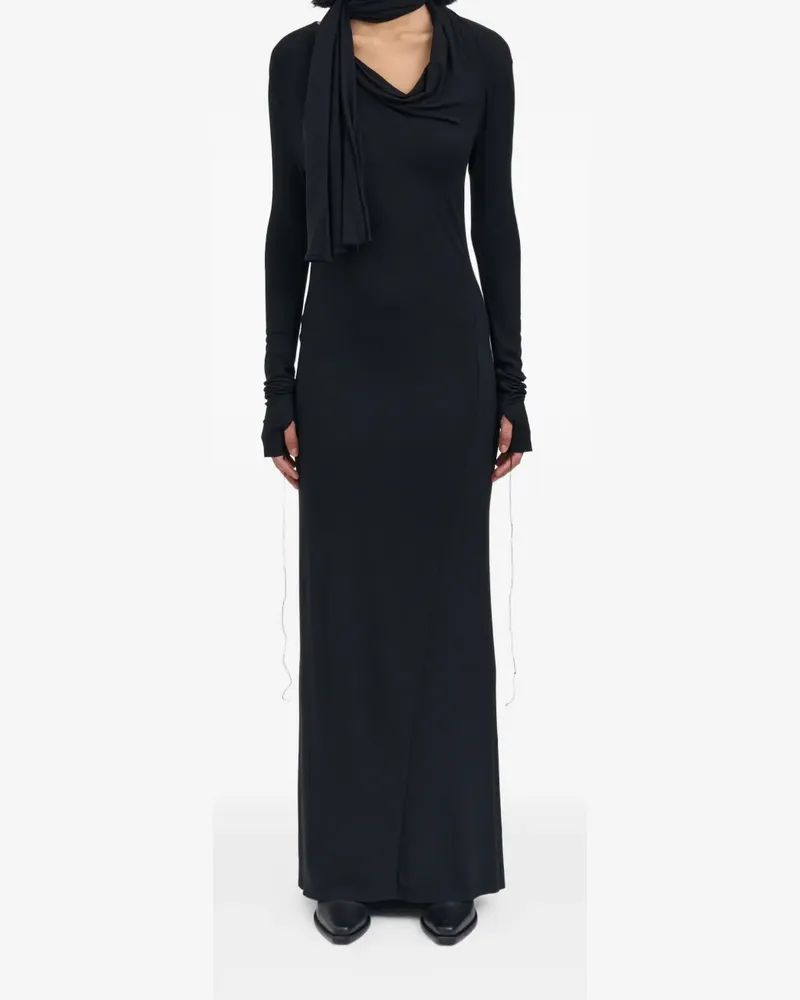 Andrea Ya'aqov long-sleeves maxi dress - Schwarz Schwarz