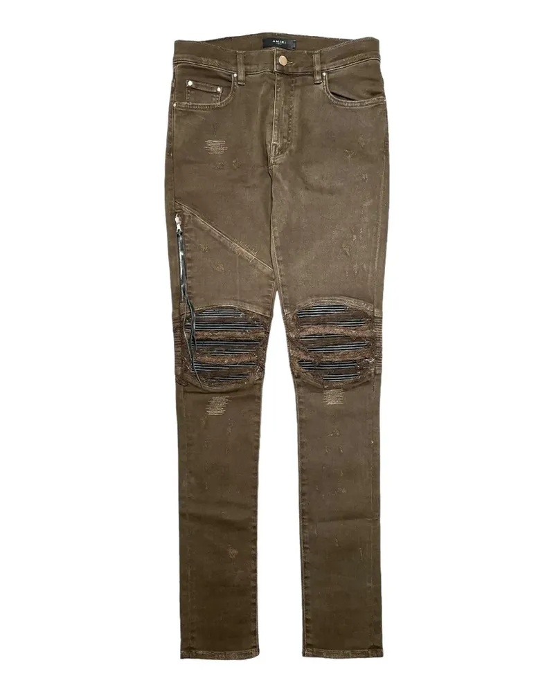 Amiri MX2 leather-patchwork jeans - Grün Grün