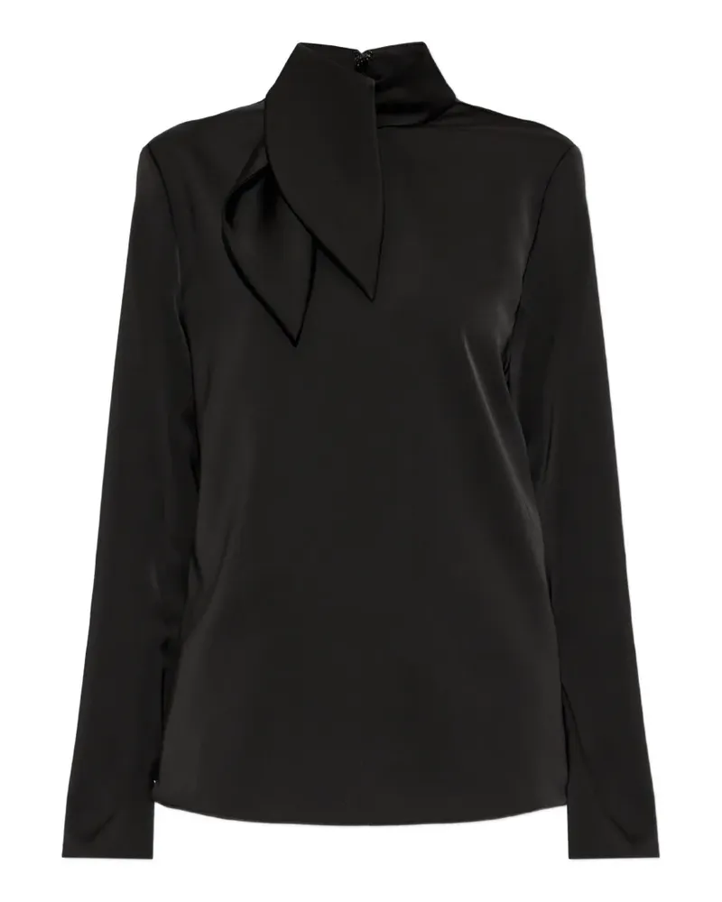 Emporio Armani Oberteil aus Satin mit Schleife - Schwarz Schwarz