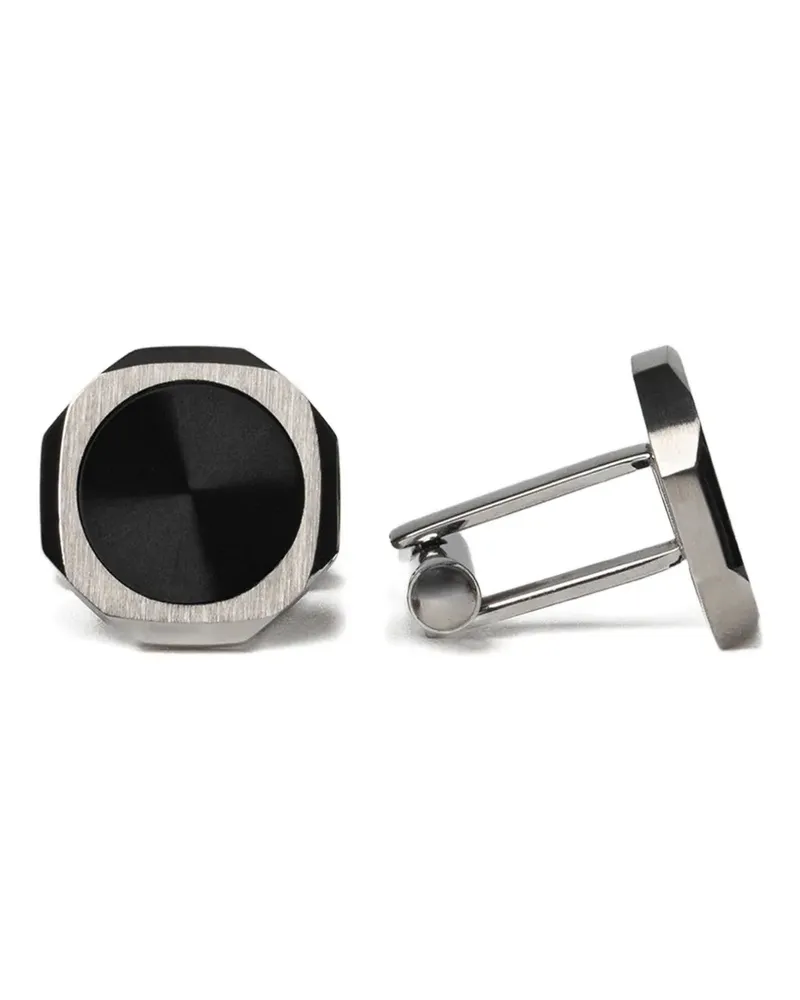 D1 Milano octagonal-frame toggle-fastening cufflinks - Silber Silber