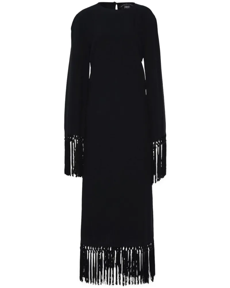 Taller Marmo Kleid mit Fransen - Schwarz Schwarz