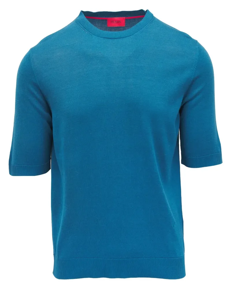 Isaia T-Shirt aus Seide - Blau Blau