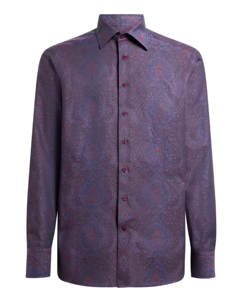 Etro cotton jacquard shirt with ornamental motif - Violett Violett