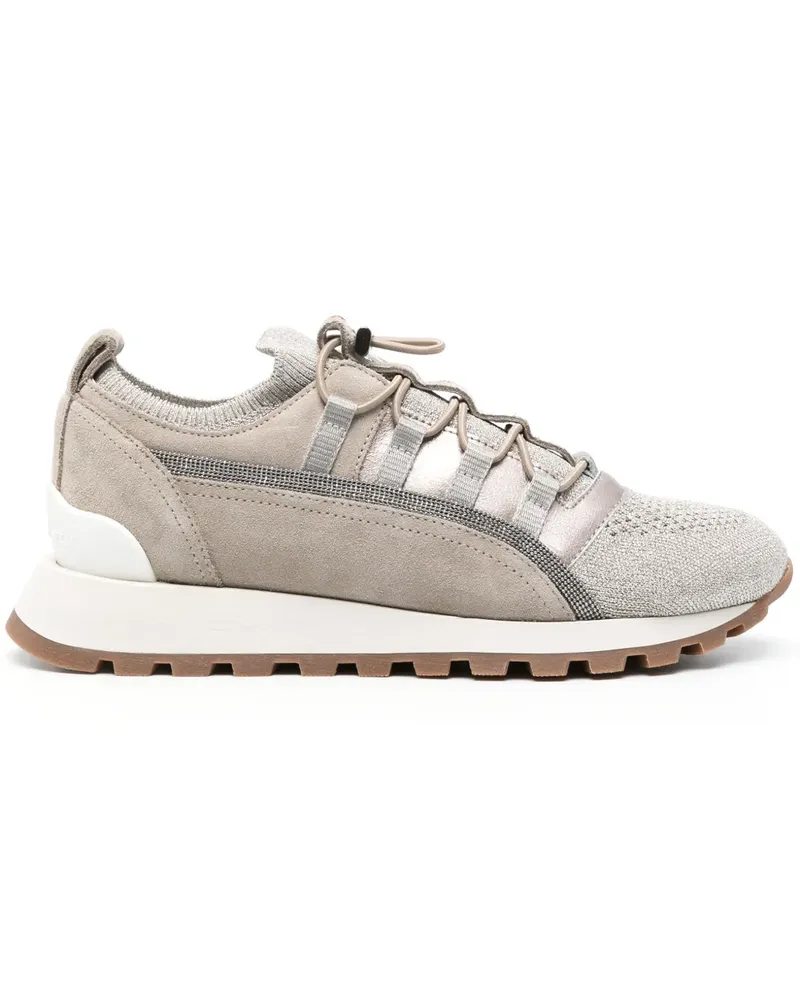 Brunello Cucinelli Sneakers mit Monili-Kette - Nude Nude