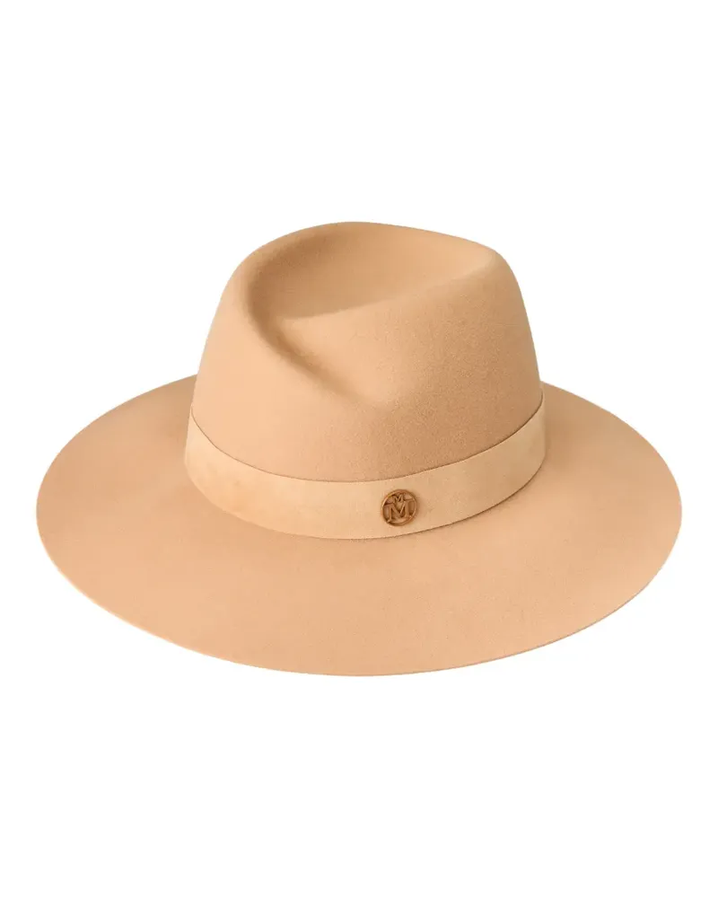 Maison Michel Virginie Hut mit Logo-Schild - Nude Nude