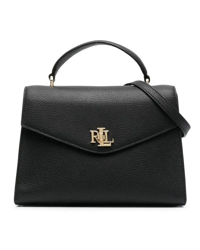 Ralph Lauren Mittelgroße Farrah Satteltasche - Schwarz Schwarz