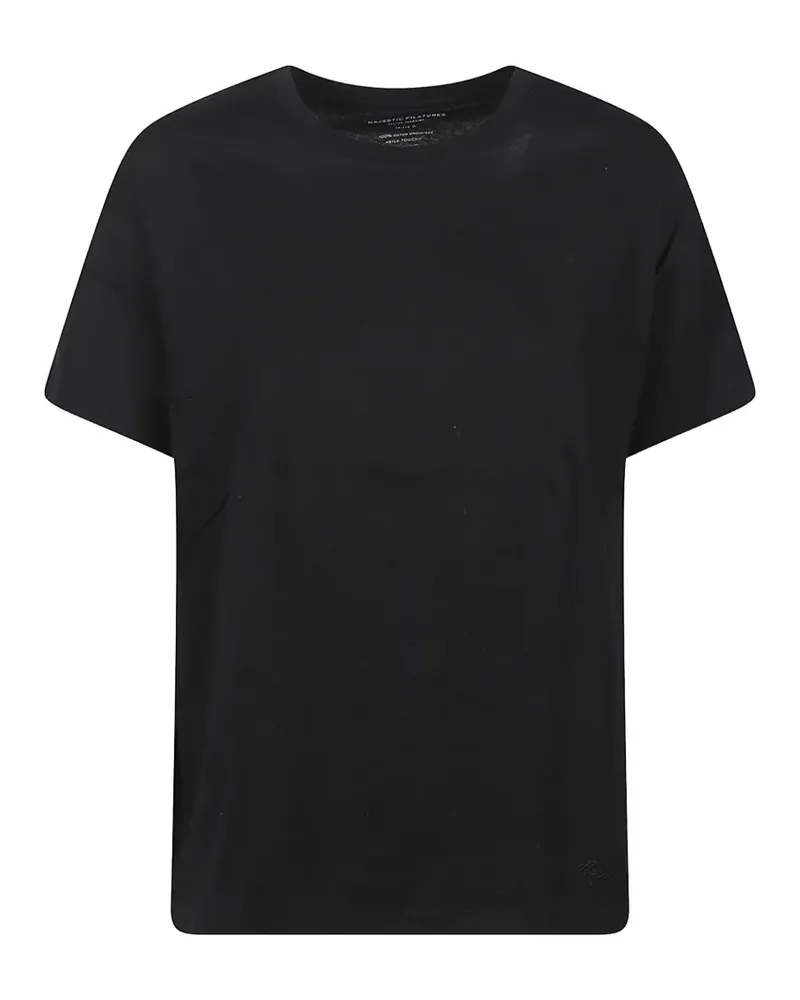Majestic Kurzärmeliges T-Shirt - Schwarz Schwarz