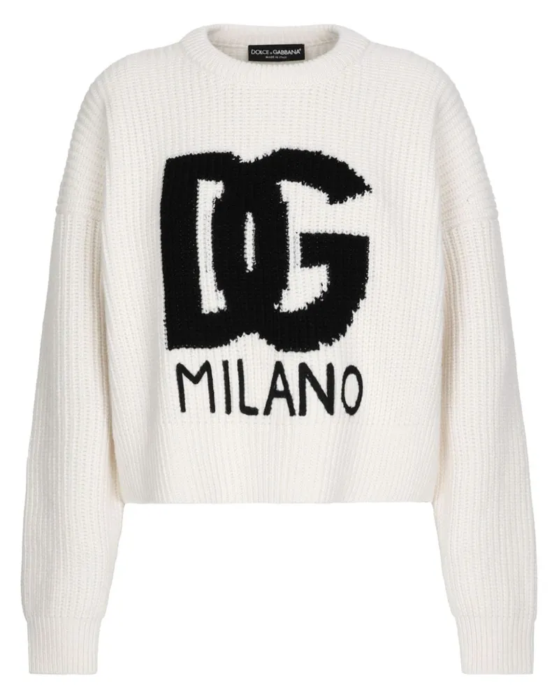 Dolce & Gabbana Pullover mit DG-Logo - Weiß Weiß