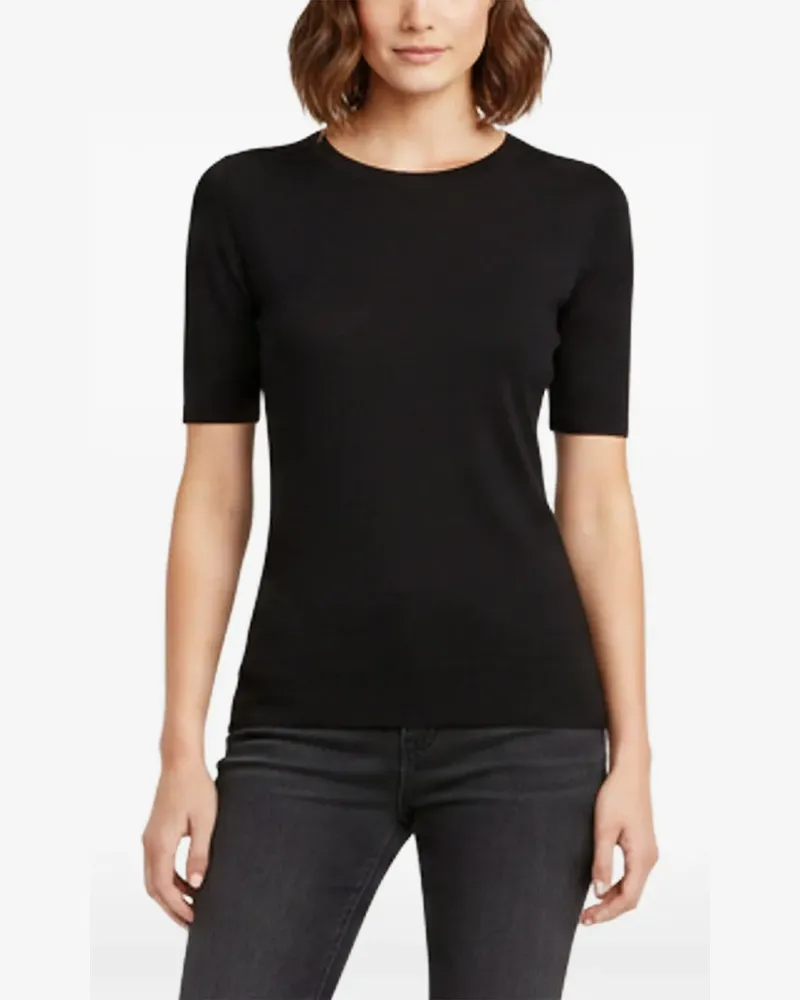 Theory Gestricktes T-Shirt mit Rundhalsausschnitt - Schwarz Schwarz