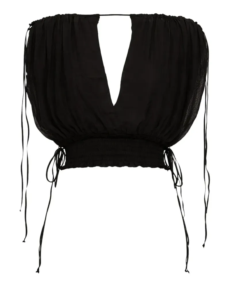 Caravana gathered tie top - Schwarz Schwarz