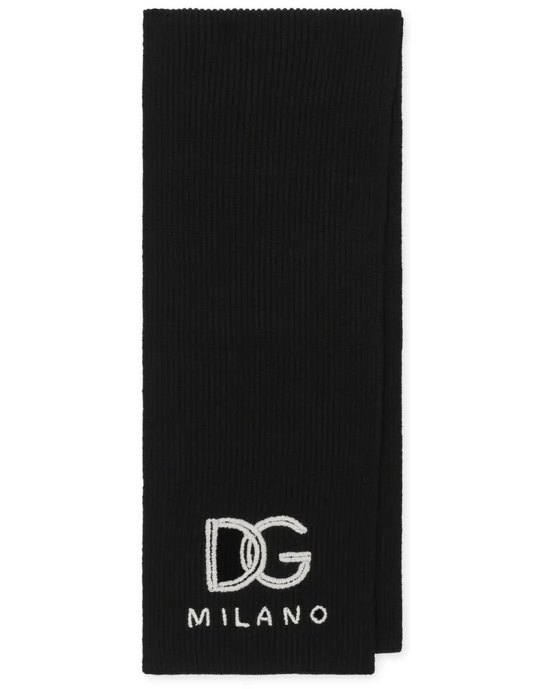 Dolce & Gabbana Kaschmirschal mit Logo-Stickerei - Schwarz Schwarz