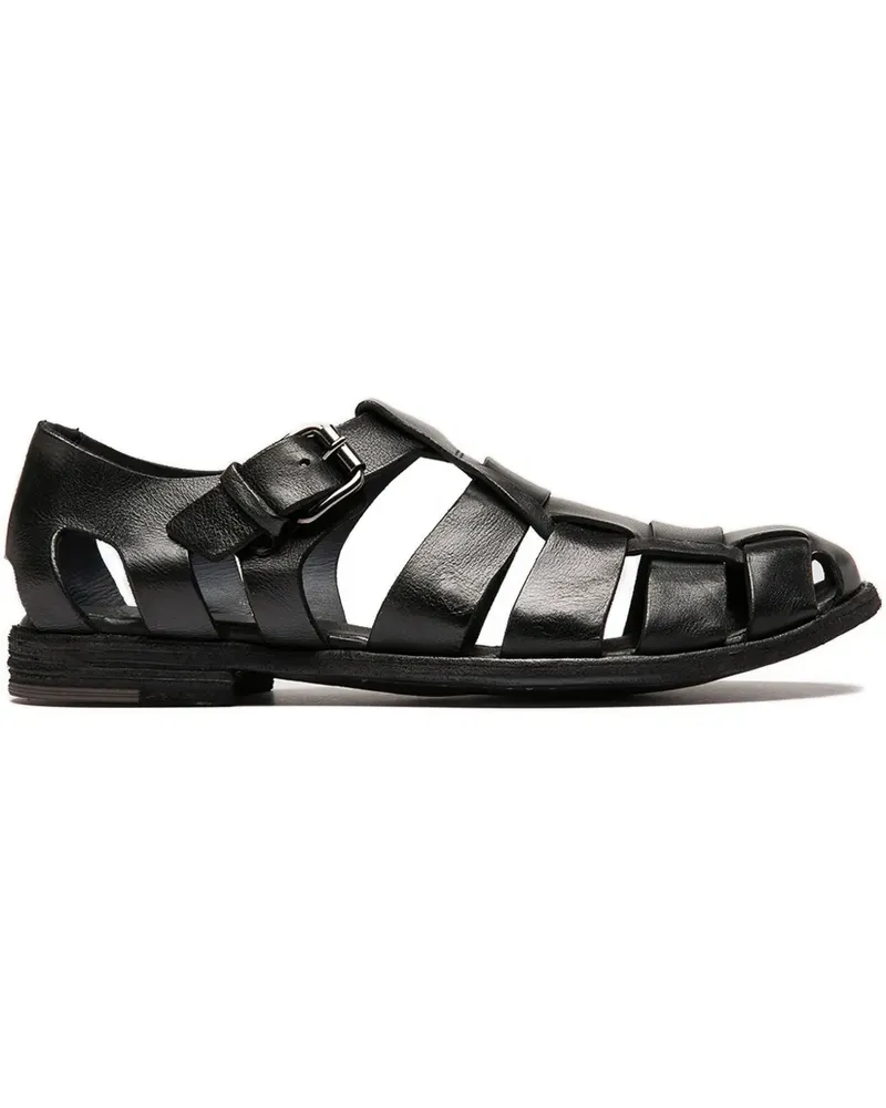 Officine Creative Italia Gewebte Sandalen mit Schnalle - Schwarz Schwarz