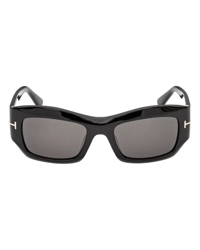 Tom Ford Olga-02 Sonnenbrille mit rechteckigem Gestell - Schwarz Schwarz
