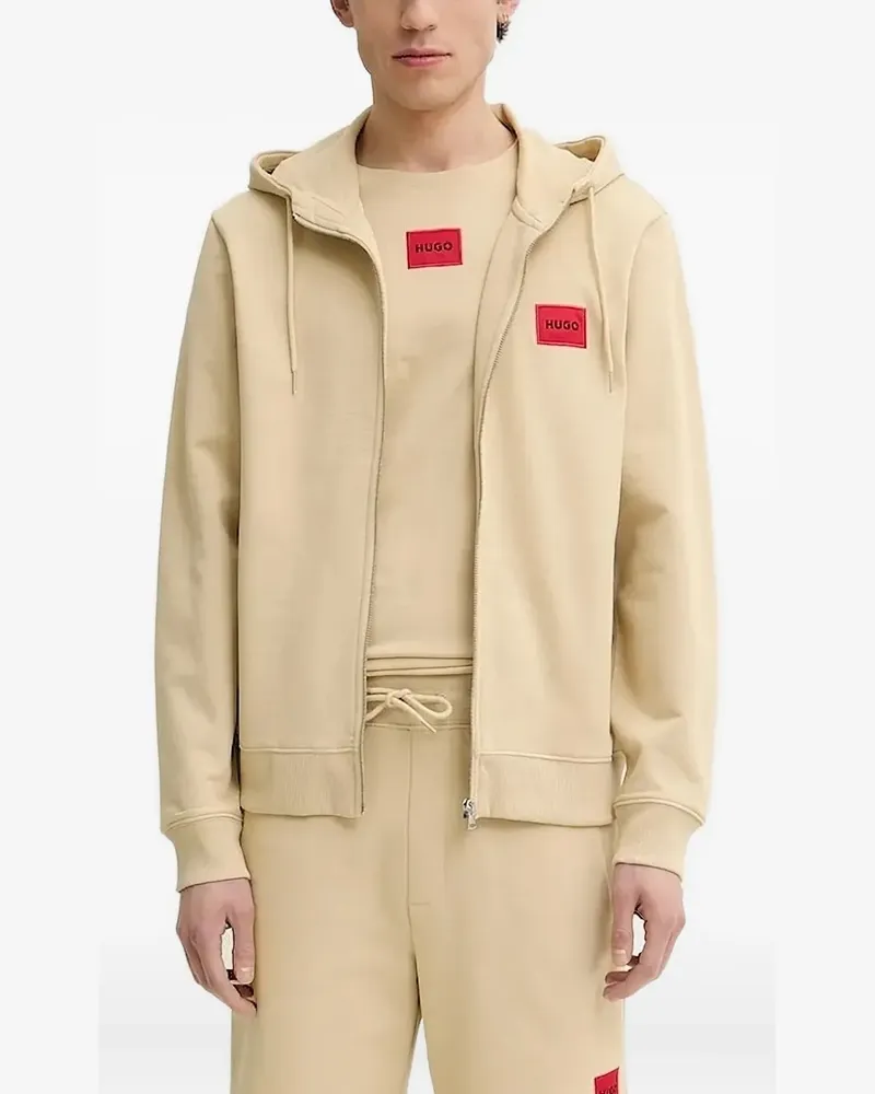 HUGO BOSS Kapuzenjacke mit Logo-Patch - Nude Nude