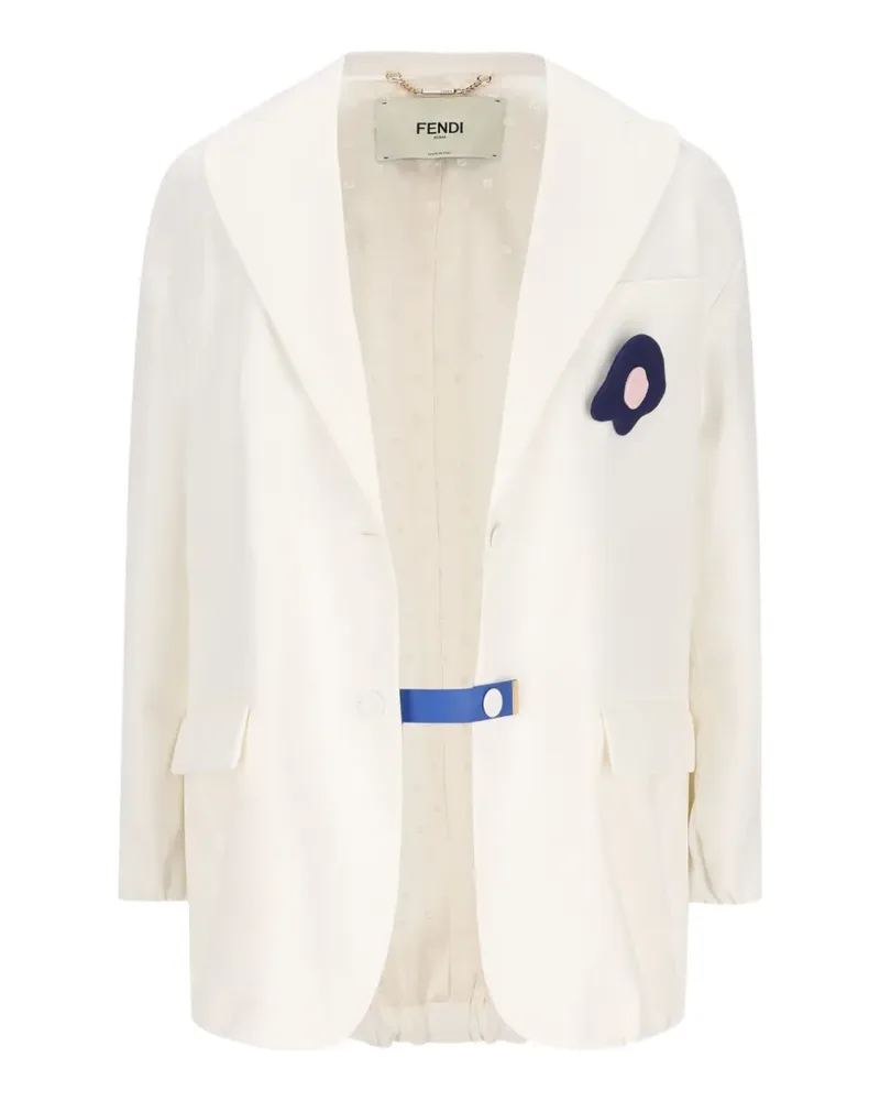 Fendi elasticated-hem blazer - Weiß Weiß