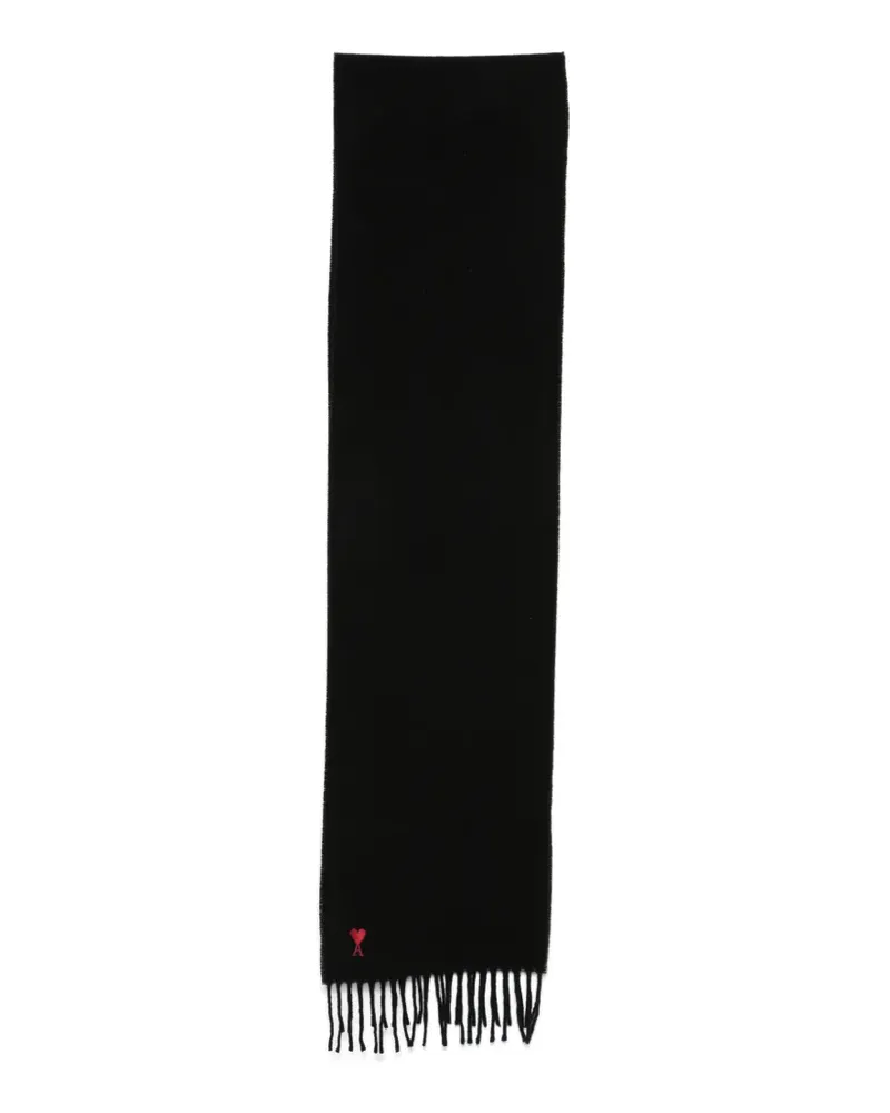 AMI Paris Schal mit Logo-Stickerei - Schwarz Schwarz