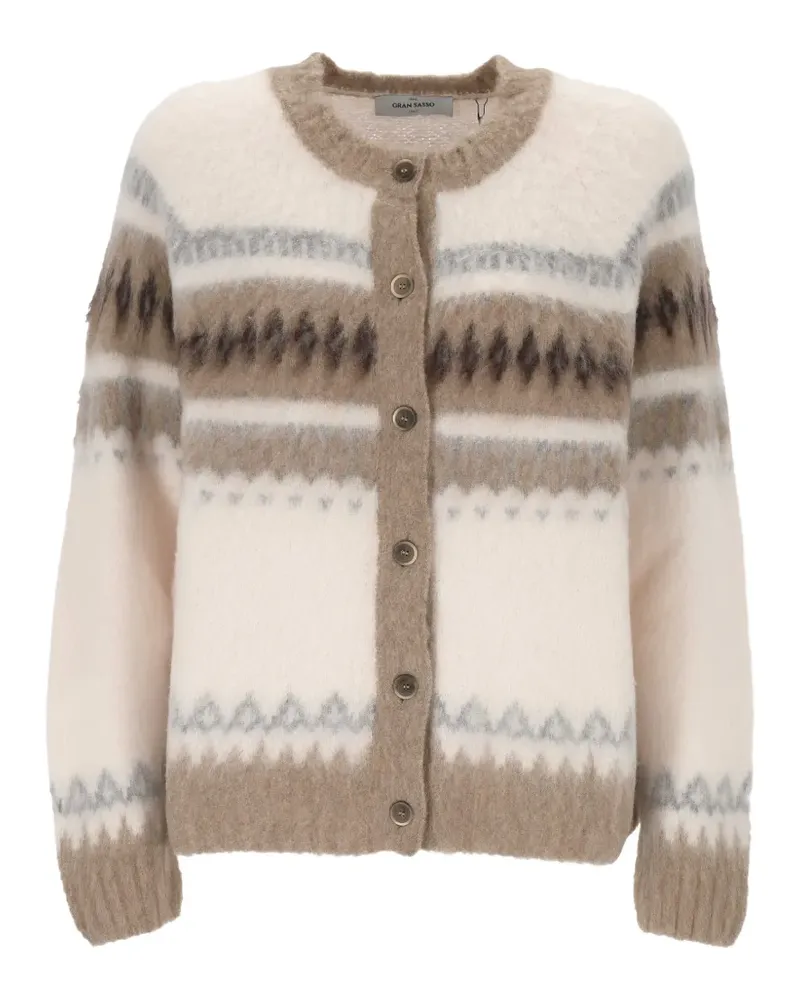Gran Sasso Fair Isle brushed-effect cardigan - Nude Nude
