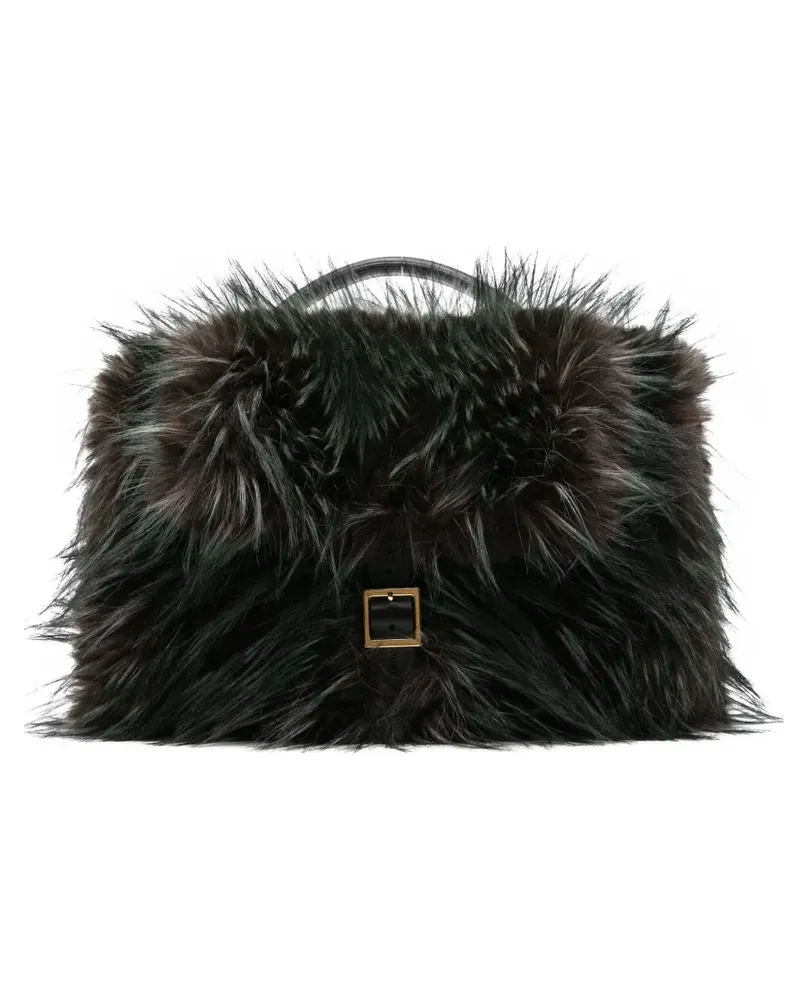 Sacai Shopper aus Faux Fur - Grün Grün
