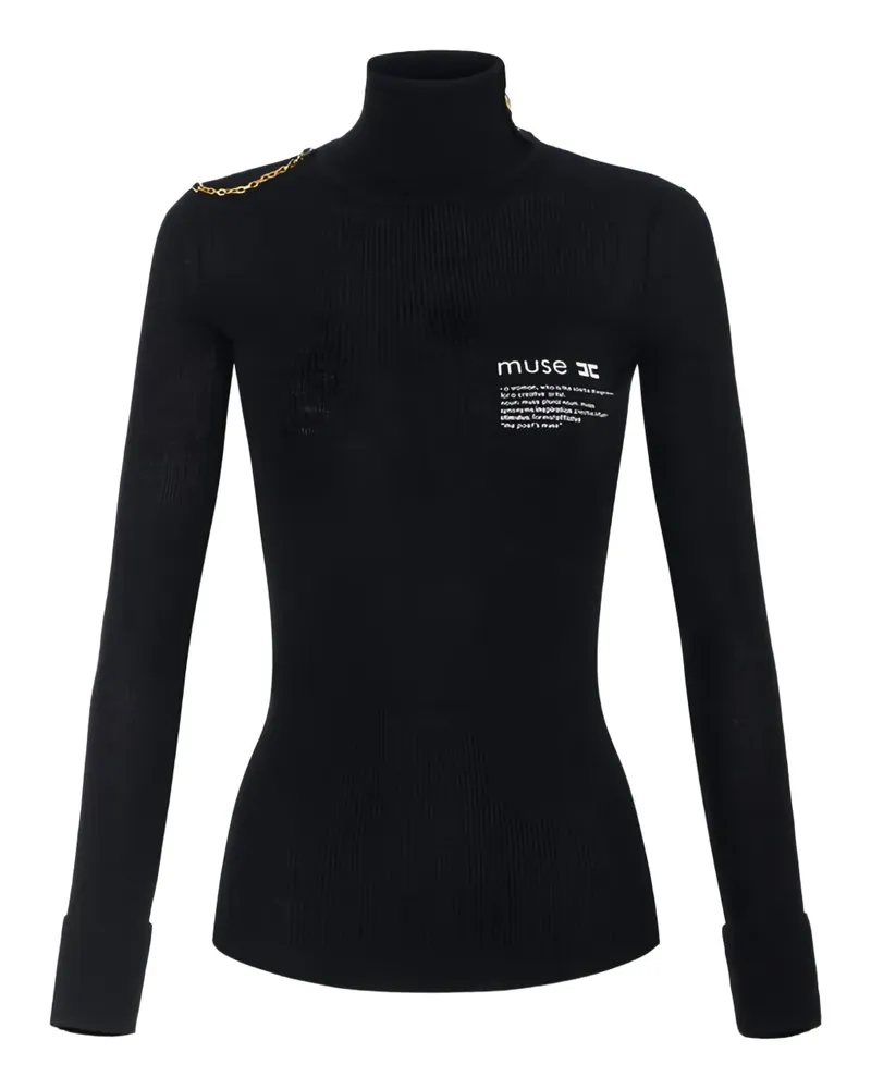 Elisabetta Franchi Gestrickter Rollkragenpullover - Schwarz Schwarz