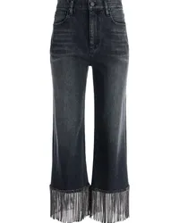 Alice + Olivia Amazing Boyfriend-Jeans mit Kristallen Schwarz