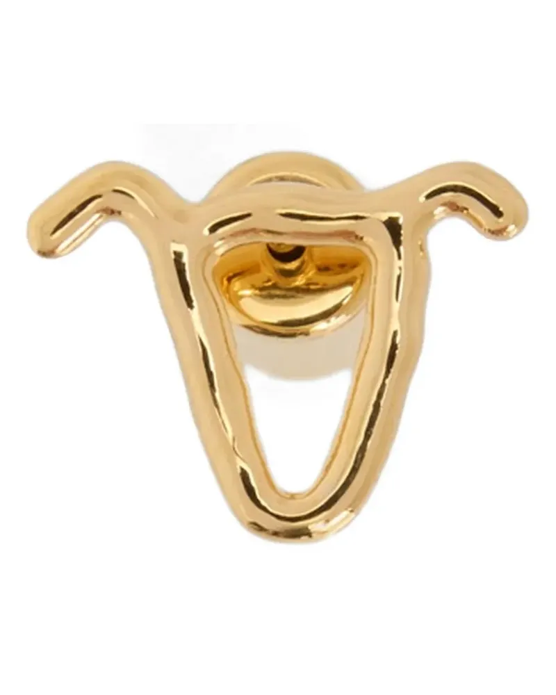 Jil Sander zodiac sign logo earring - Gold Gold