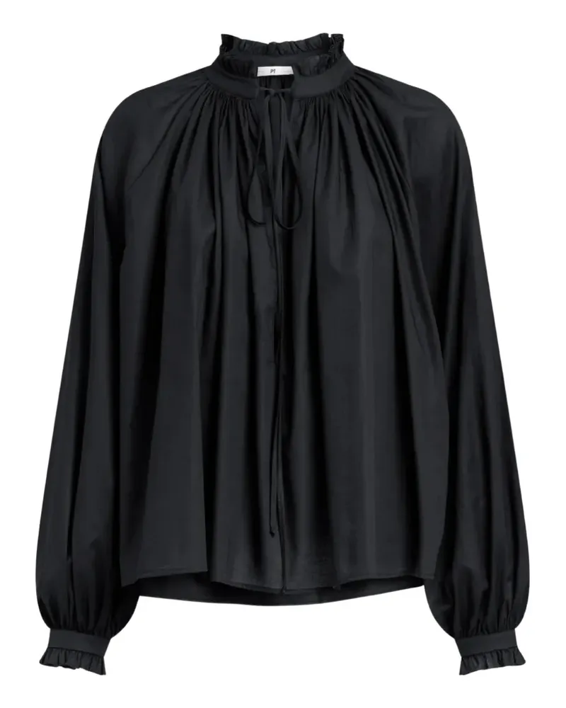PT TORINO Claudia ruffled tie-fastening blouse - Schwarz Schwarz
