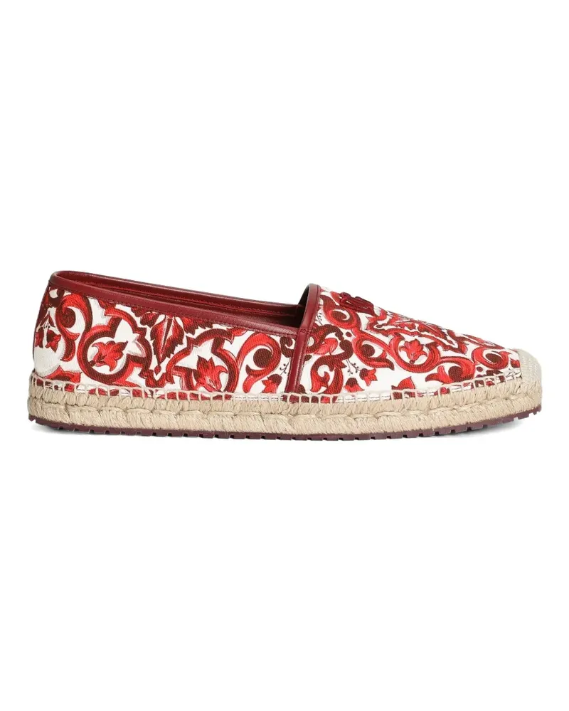 Dolce & Gabbana Canvas-Espadrilles mit Majolika-Print - Rot Rot