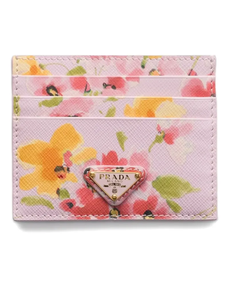 Prada Kartenetui mit Blumen-Print - Rosa Rosa