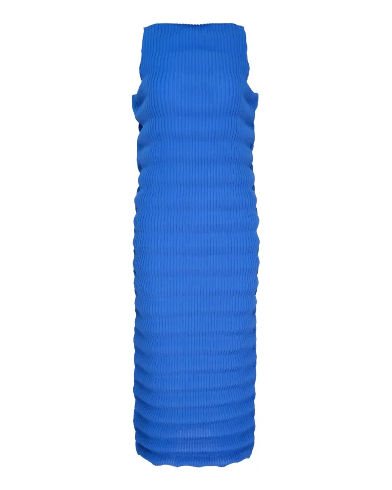 Issey Miyake Spring pleated midi dress - Blau Blau