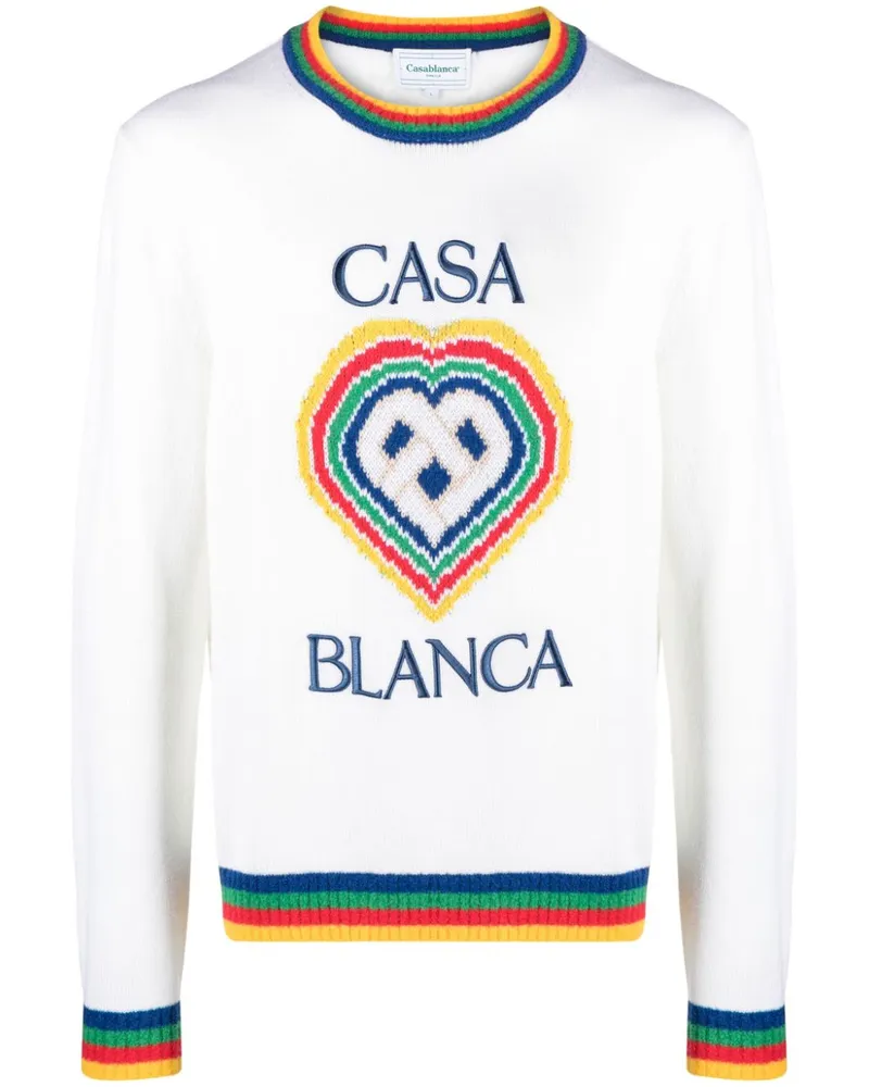 Casablanca Paris Pullover mit Logo-Stickerei Weiß