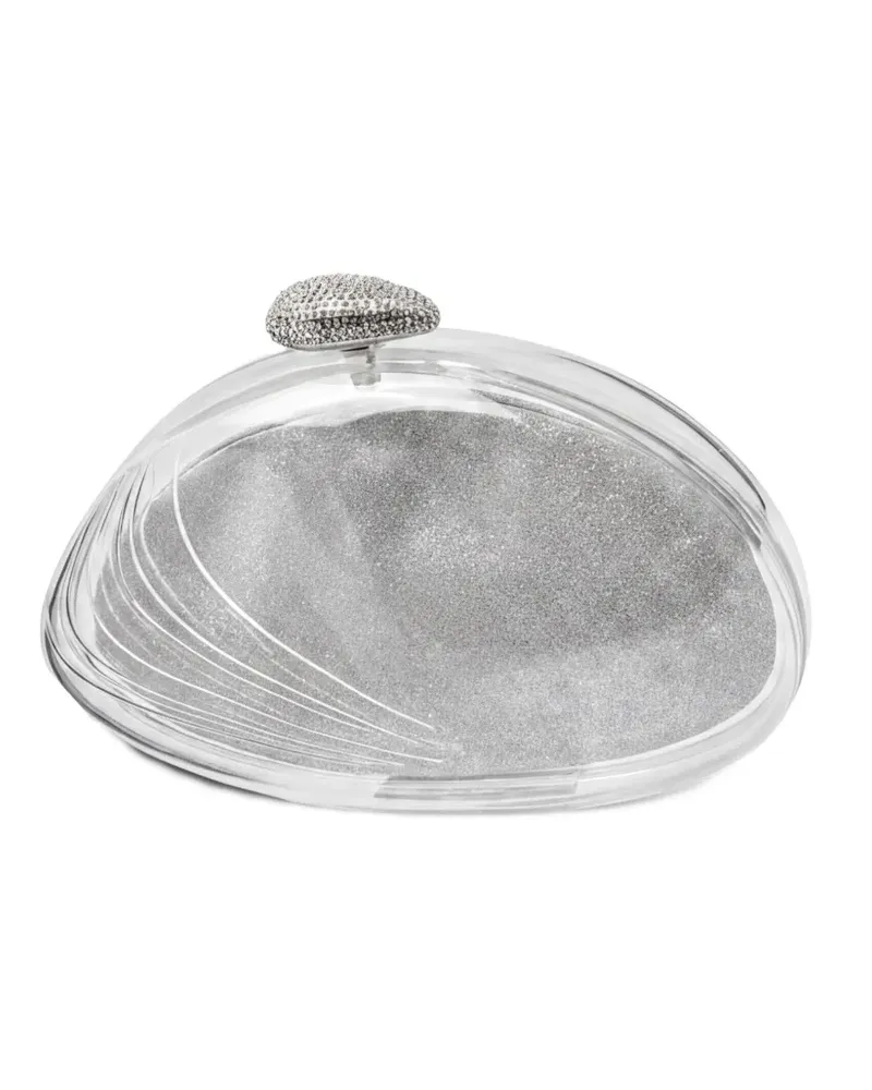 Benedetta Bruzziches Shell-Clutch mit Kristallen - Silber Silber