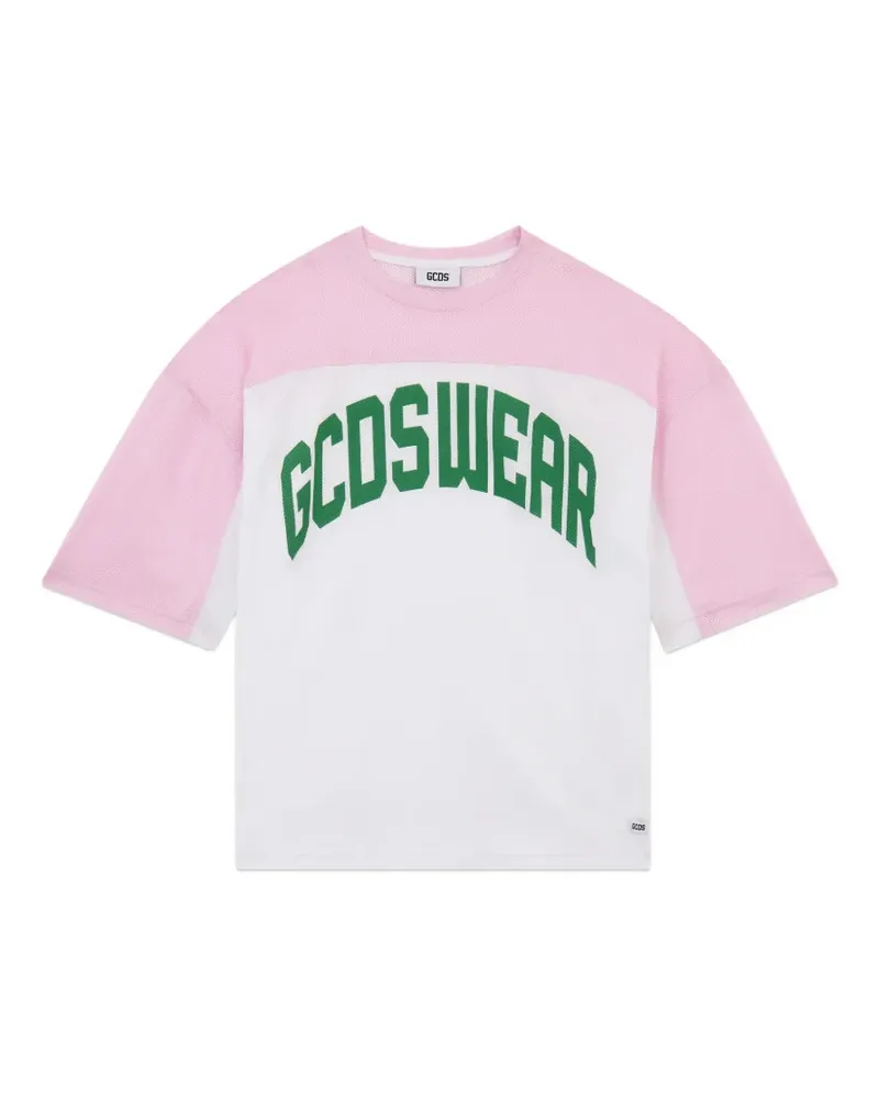 GCDS T-Shirt in Colour-Block-Optik - Weiß Weiß